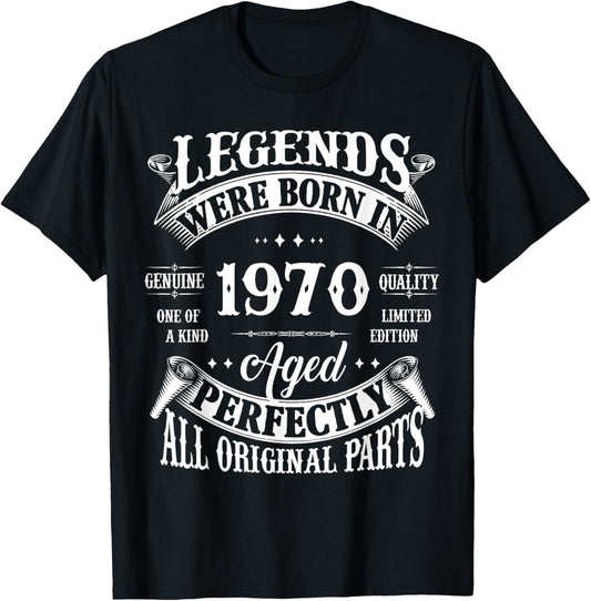 Vintage Legends Born In 1970 55 Years Old T-Shirt