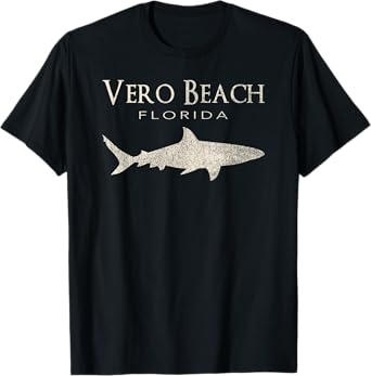 Retro Vero Beach FL Shark T-Shirt Men Women Girls Kids T-Shirt