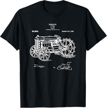 Classic Vintage Patent 1919 Farm Tractor Gift T-Shirt