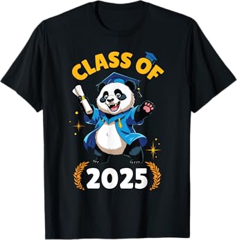 Panda Senior Class Of 2025 Graduation Day School College T-Shirt