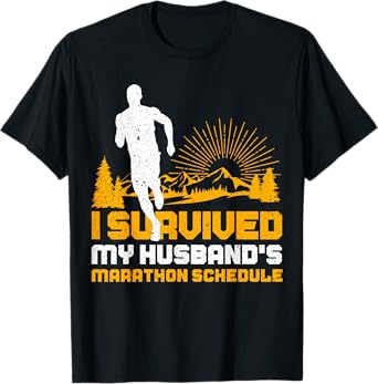 Wife Of Marathon Runner Funny Running Run Athlete Gag Outfit T-Shirt