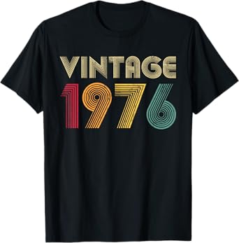 Vintage 1976 49th Birthday Retro Men Women 49 Years Old T-Shirt