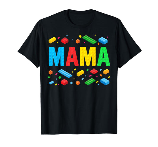 Mama Master Builder Building Bricks Blocks Funny Mothers Day T-Shirt