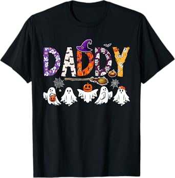 Daddy Halloween Boo Ghost Horror Costume Family Funny Party T-Shirt