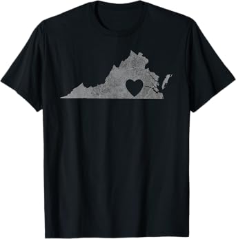Virginia Lovers State Heart | Vintage Throwback Gift T-Shirt