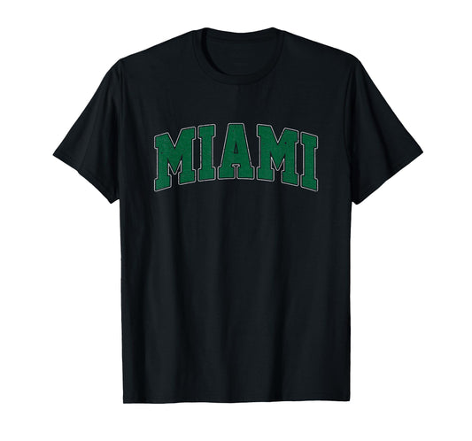Miami Florida FL Vintage Retro Orange Athletic Sports Gift T-Shirt
