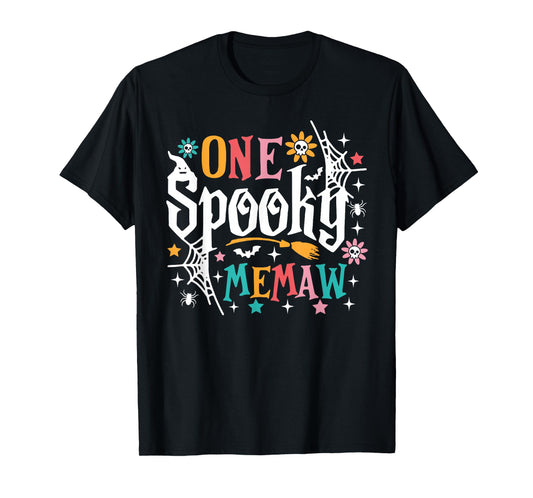 One Spooky Memaw Shirt Funny Halloween Spooky Grandma T-Shirt