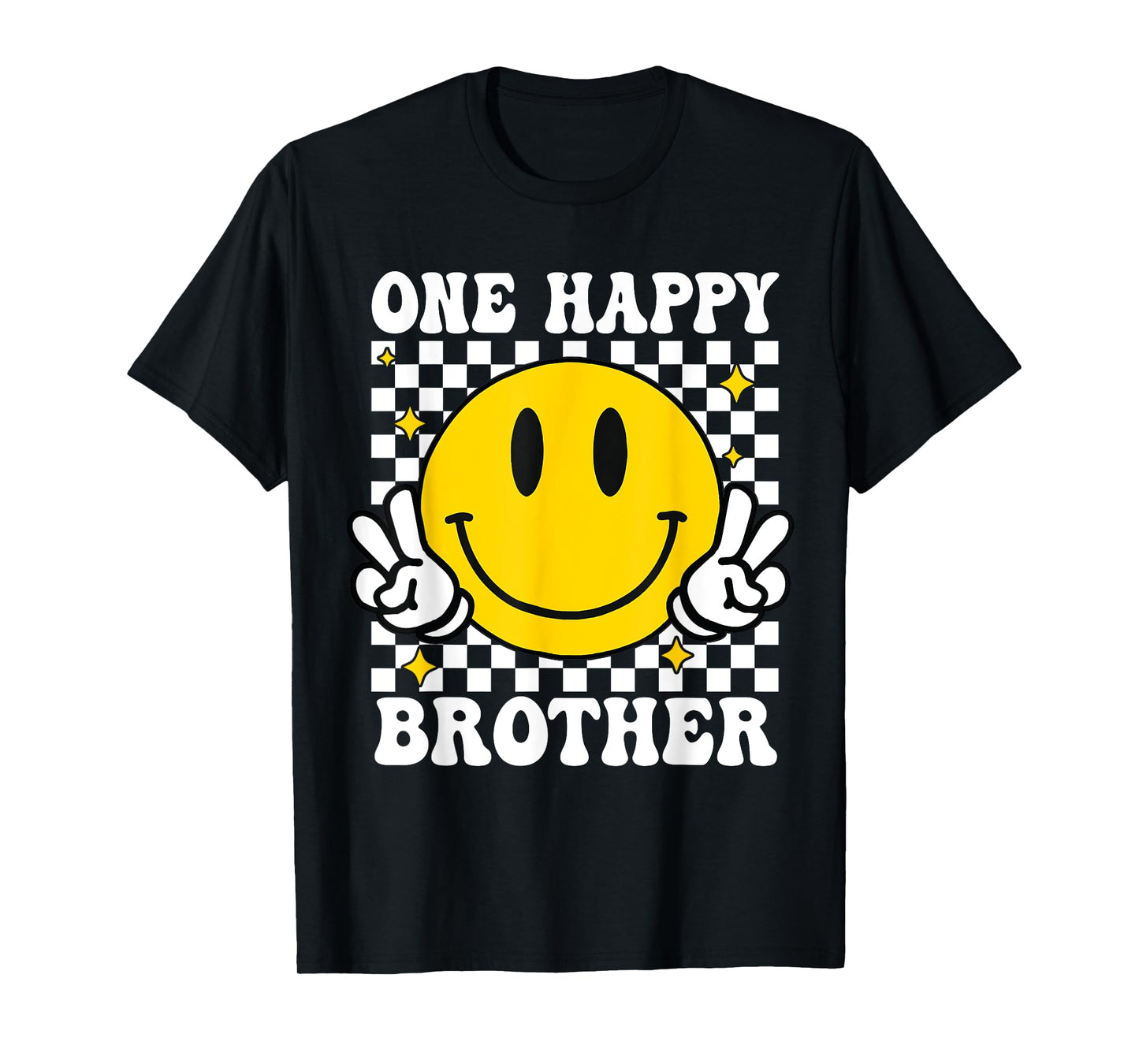 One Happy Dude Brother happy face 1st Birthday Family T-Shirt