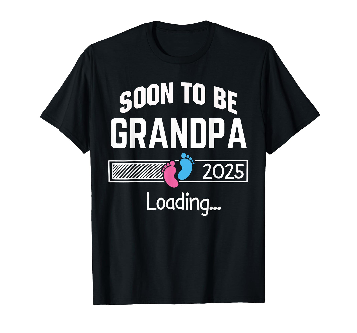 Soon to be Grandpa 2025 Loading Promoted to Grandpa Apparel T-Shirt