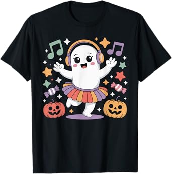 Spooky Halloween Ghost Ballerina With Candy And Music Men T-Shirt
