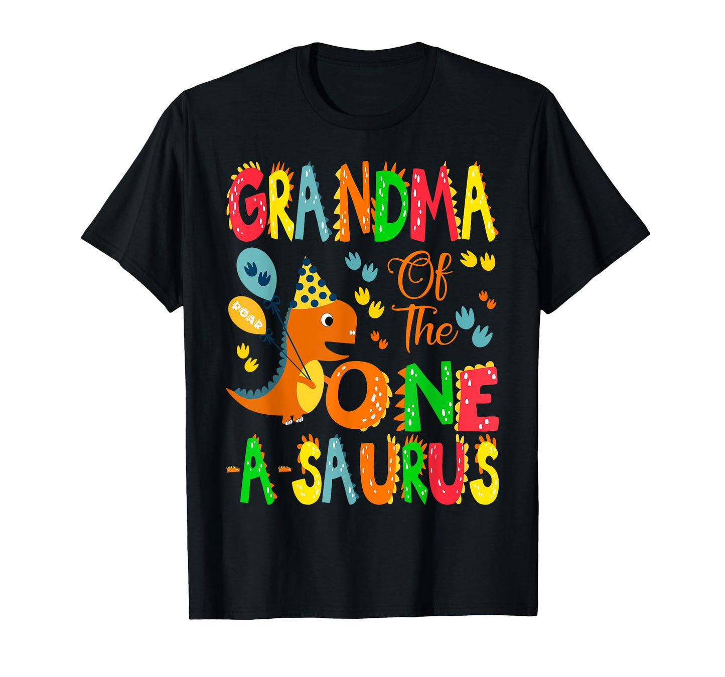 Grandma of The One-A-Saurus 1St Birthday Boy Dinosaur T-Shirt
