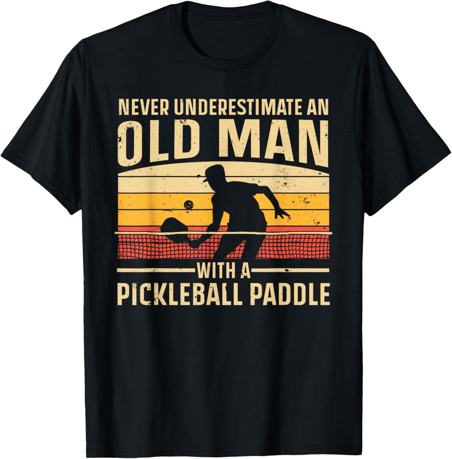 Cool Pickleball Art For Men Grandpa Paddle Pickleball Player T-Shirt