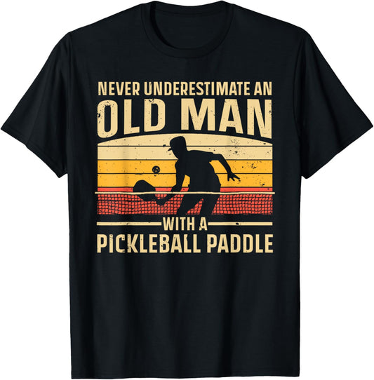Cool Pickleball Art For Men Grandpa Paddle Pickleball Player T-Shirt