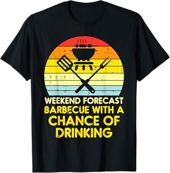 Weekend Forecast Barbecue Funny Bbq Grilling Dad Men Women T-Shirt