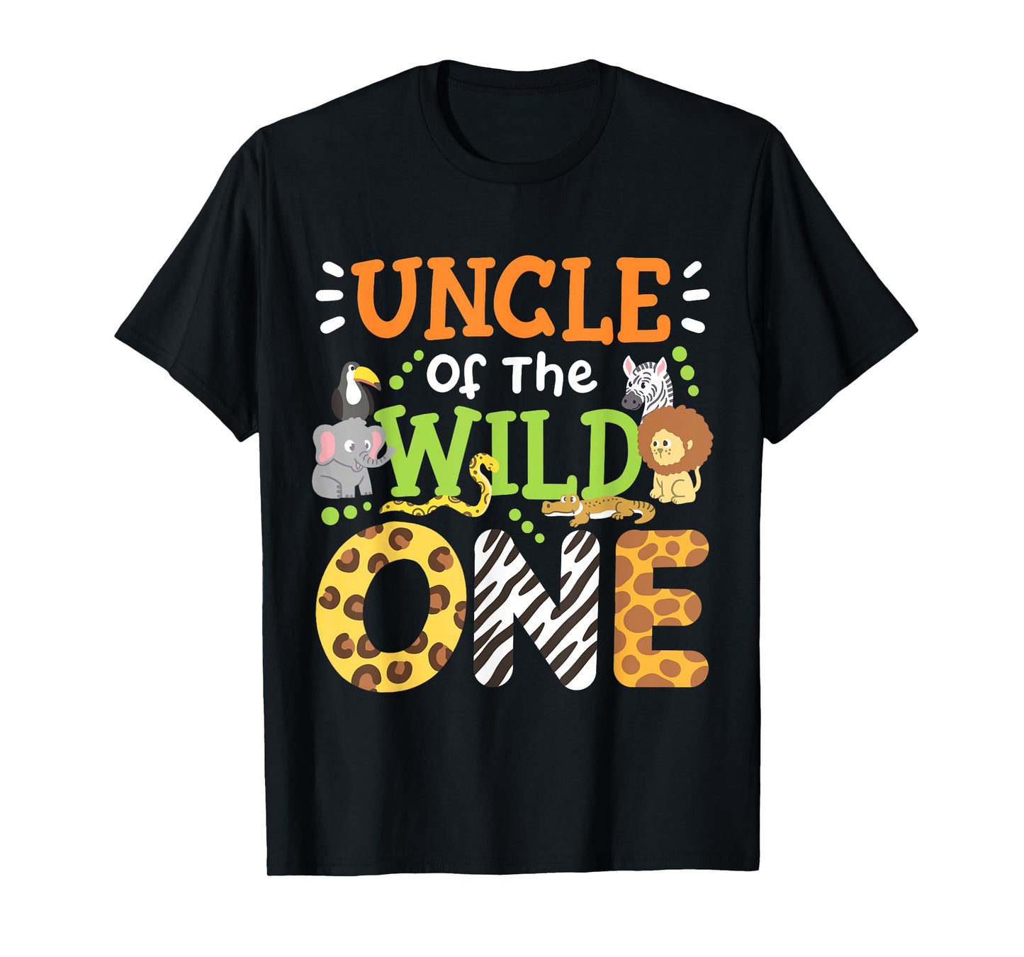 Uncle Of The Wild One Kids Boys Safari Zoo Birthday Family T-Shirt