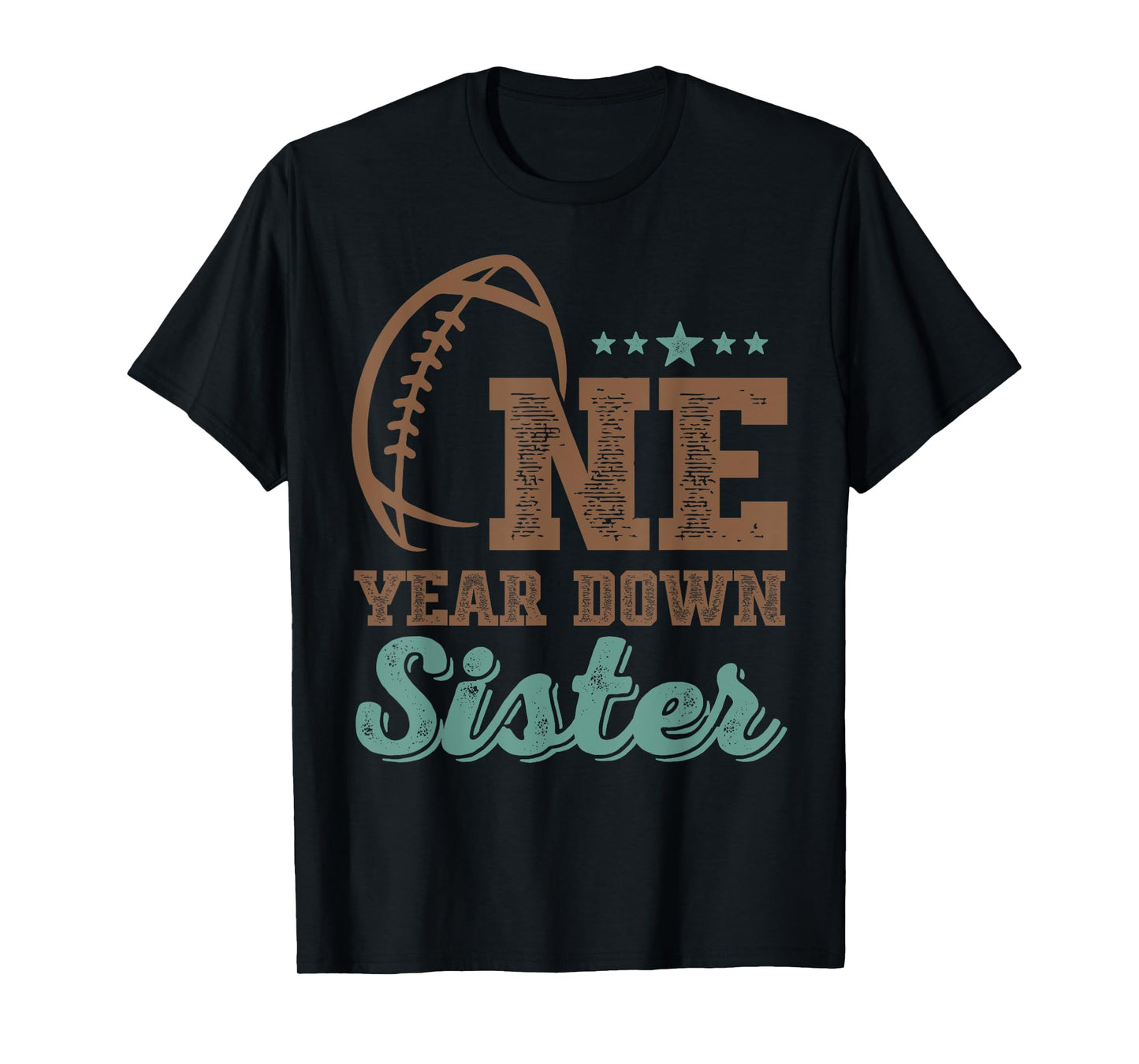 Sister Of The Birthday Boy 1st Year Down Birthday Football T-Shirt