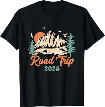 Road Trip 2025 Vacation Girls Trip Adventure Gift For Family T-Shirt