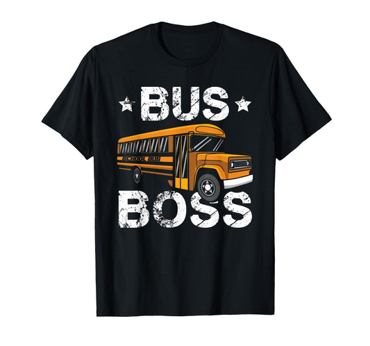 Bus Boss School Bus Driver Passenger Student Bus Driving T-Shirt
