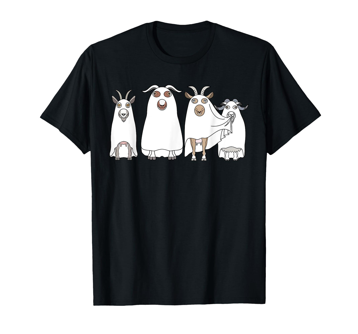 Goat Ghost Halloween Farmer Goat Lover Scary Spooky Season T-Shirt
