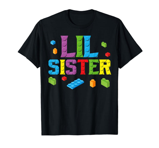 Lil Sister Master Builder Building Bricks Blocks Family Set T-Shirt