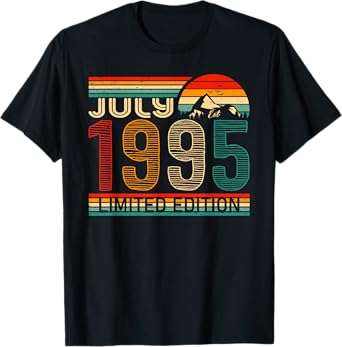 July 1995 Limited Edition Classic 1995 Year Vintage Birthday T-Shirt
