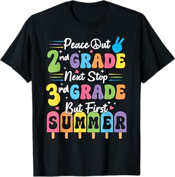 Peace We Out 2nd Grade Summer Graduation Second Graders Grad T-Shirt