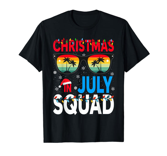 Christmas In July Squad Family Beach Vacation Summer T-Shirt