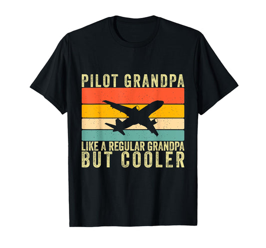 Pilot Grandpa Design Father Day T-Shirt
