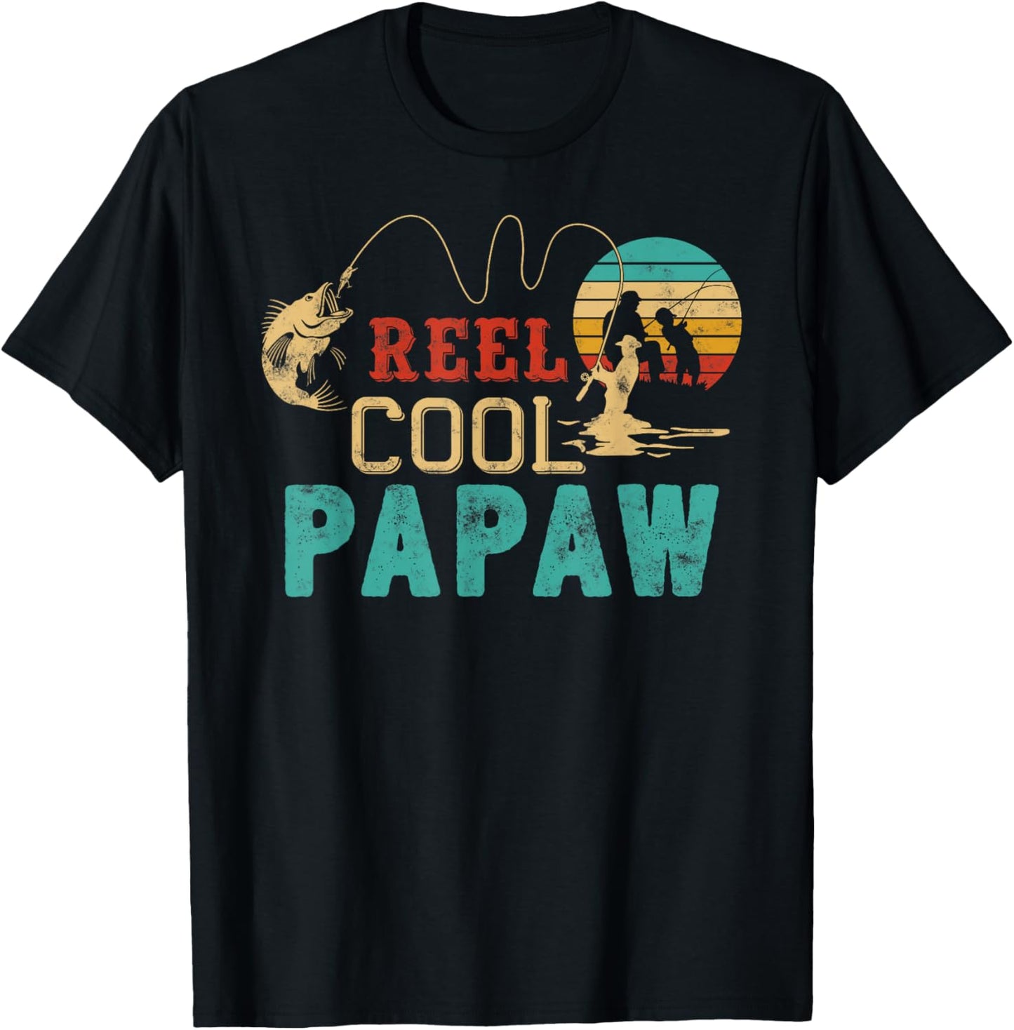 Fishing Reel Cool Papaw Father’s day gift Fisherman Papaw T-Shirt