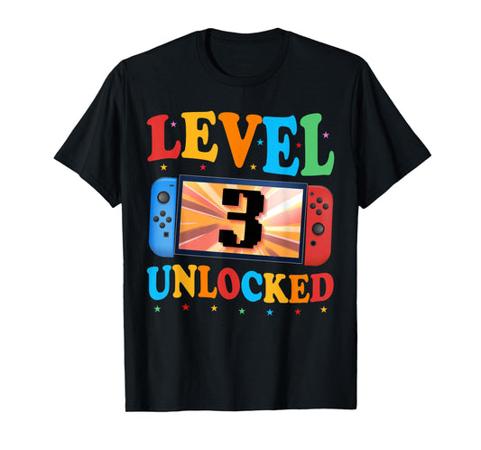 Awesome Level 3 Unlocked 3rd Birthday Boy Girl Video Gamer T-Shirt