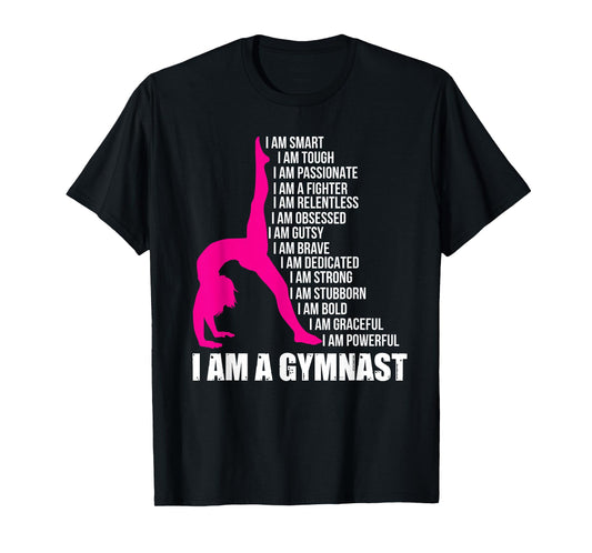 Cool Acrobatic Skills Dancing Sports Humor Quote Gymnastics T-Shirt for Women, Girls, Youth - Black, Short Sleeve, Classic Fit, Small