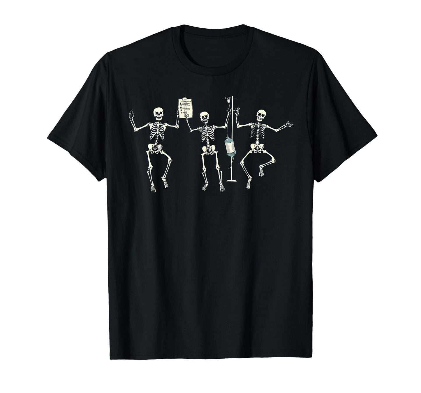 Funny Nurse Skeleton Halloween Healthcare Crew Skeleton T-Shirt