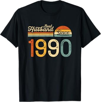 35th wedding anniversary 35 years - Best Husband Since 1990 T-Shirt