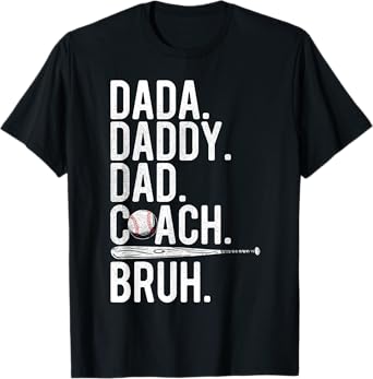 Vintage Baseball Coach Dad Fathers Day Funny Family Humor T-Shirt