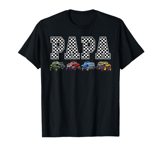 Papa Family Crew Monster Truck Lover Birthday Matching T-Shirt