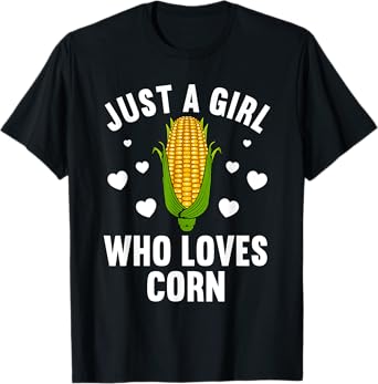 Cute Corn Art For Women Girls Kids Kernel Corn Cob Lovers T-Shirt