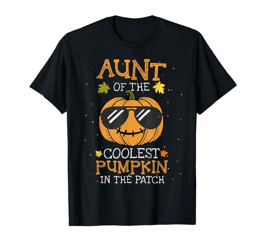 Aunt Of The Coolest Pumpkin In The Patch Halloween Womens T-Shirt