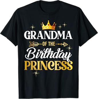 Grandma Of The Birthday Princess Girl Party Matching Family T-Shirt