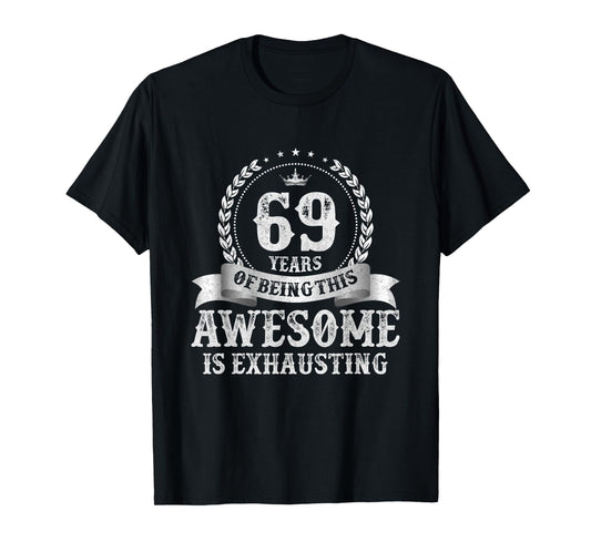 Vintage 69 Year Old 69 Birthday Gifts For Men 69th BDay T-Shirt