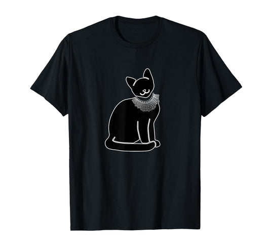 Cat with Ruth Bader Ginsburg Collar RBG T-Shirt