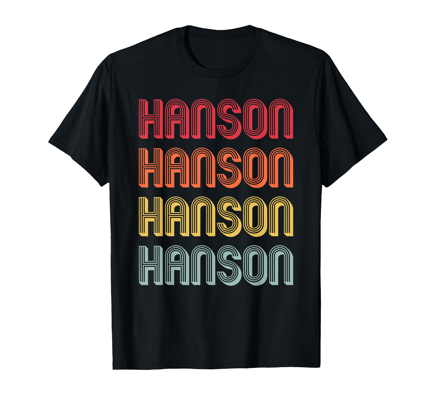 Customized Last Name Custom Family Christmas Team Hanson Gift Surname Funny Retro Vintage 80s Birthday Reunion T-Shirt