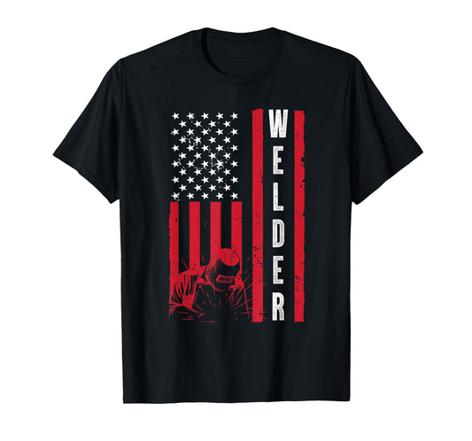 Cool Welding US Flag Art For Men Women Welder Welding Lover T-Shirt