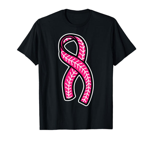 Baseball Pink Ribbon Breast Cancer Awareness Shirt T-Shirt