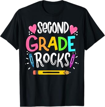 Teacher,Educator Shirt Second 2nd grade Rocks Back to school T-Shirt