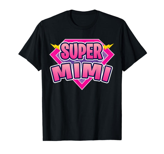 Super Mimi Superhero Grandmother Comic Book Funny Matching T-Shirt