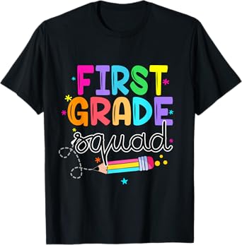 1st First Grade Squad Student Teacher Back To School T-Shirt