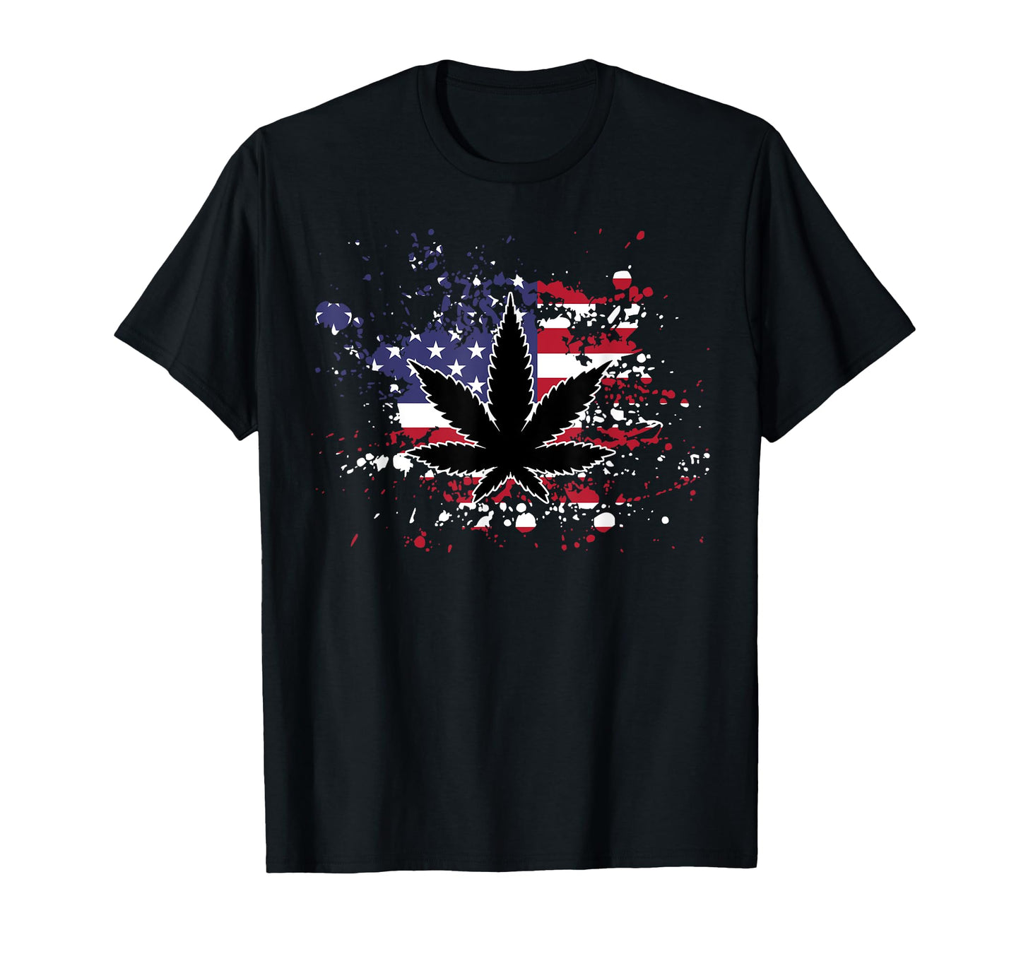 Weed American Flag 4th Of July Marjuana Patriotic Stoner T-Shirt for Women Men