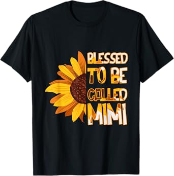 Mom Blessed To Be Called Mimi Flower Mothers Day T-Shirt