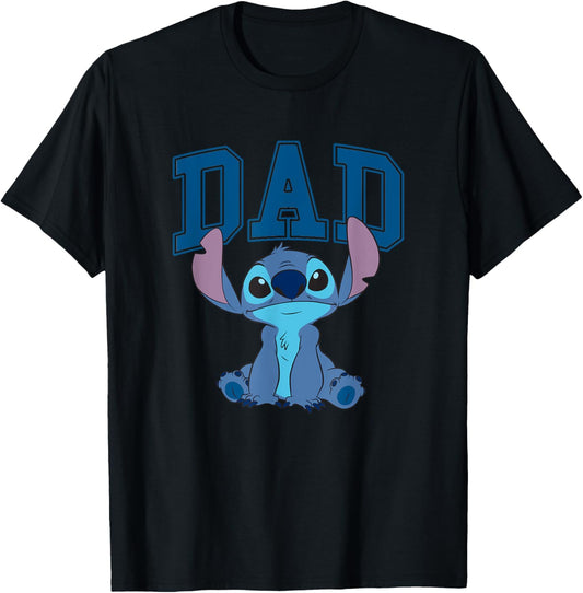 Disney Lilo & Stitch Vintage Dad Cool Stitch Collegiate Logo T-Shirt