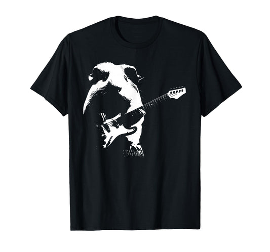 Guinea Pigs Playing Bass Guitar Shirt for Men Playing Guitar T-Shirt